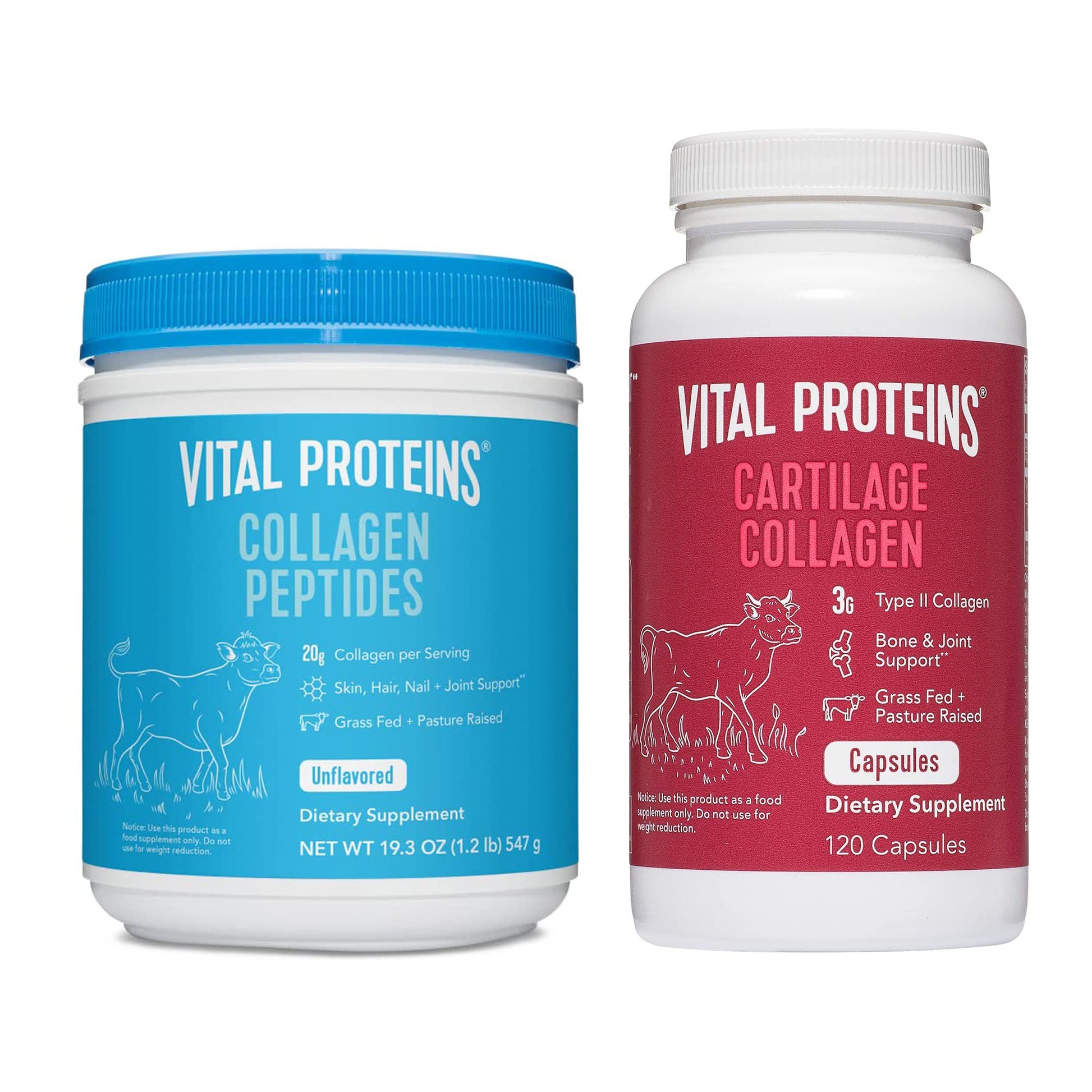 Vital Proteins Collagen Peptides Powder 19.3oz+ Collagen Pills, Type II - Maple Wellness Supplements
