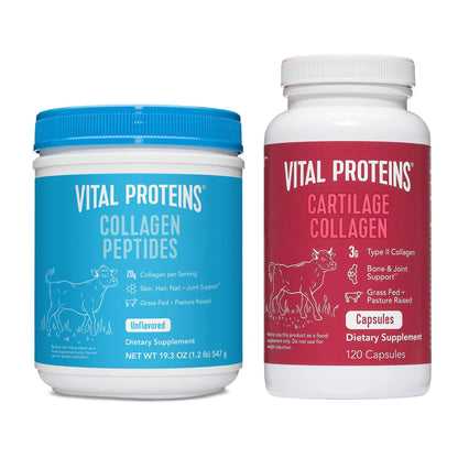 Vital Proteins Collagen Peptides Powder 19.3oz+ Collagen Pills, Type II - Maple Wellness Supplements