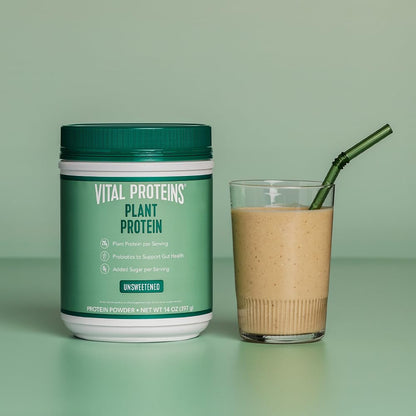 Vital Proteins Collagen Peptides Powder, 9.33 oz Unflavored + 14 oz Unsweetened Plant - Maple Wellness Supplements