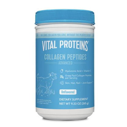 Vital Proteins Collagen Peptides Powder, 9.33 oz Unflavored + 14 oz Unsweetened Plant - Maple Wellness Supplements
