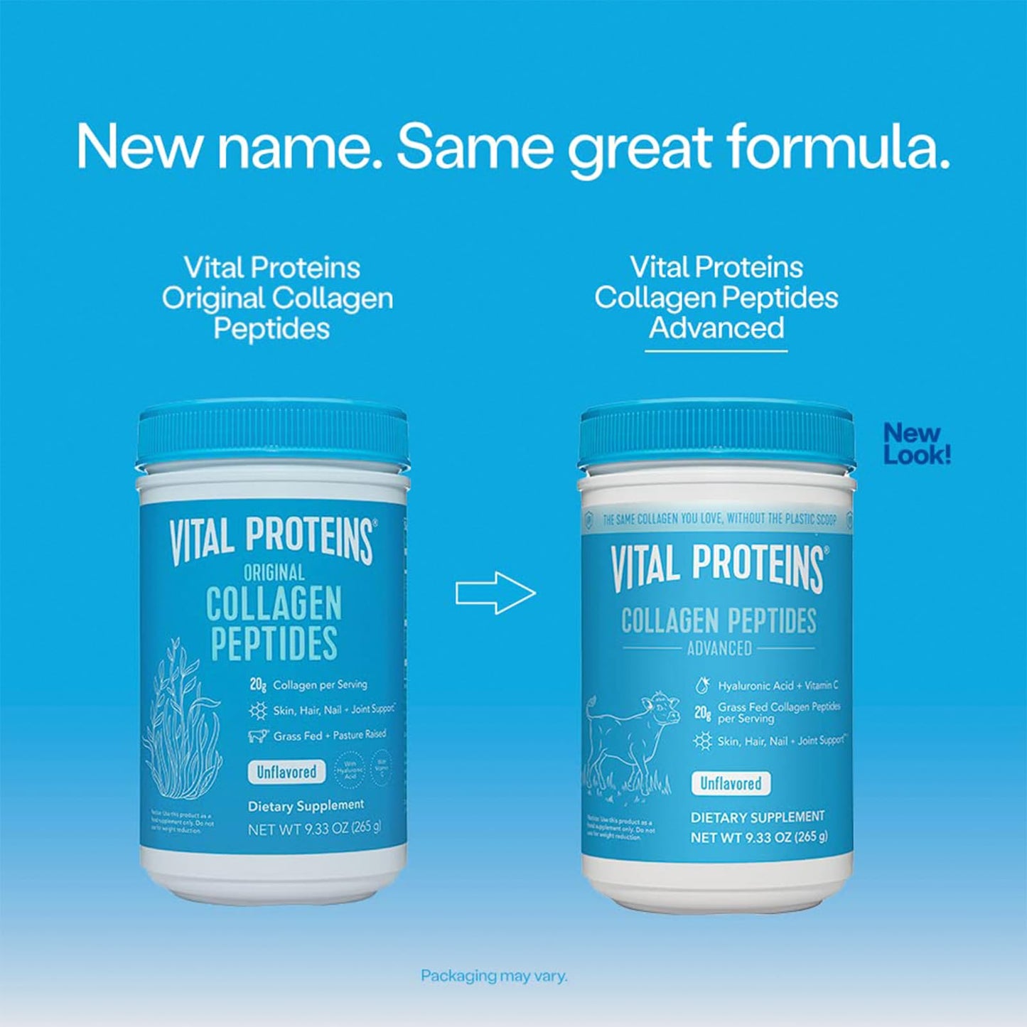 Vital Proteins Collagen Peptides Powder, 9.33 oz Unflavored + 15 oz Vanilla Plant Protein - Maple Wellness Supplements