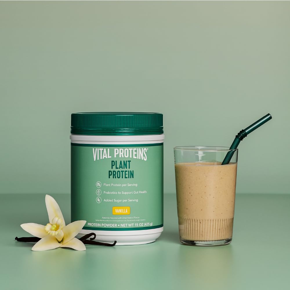 Vital Proteins Collagen Peptides Powder, 9.33 oz Unflavored + 15 oz Vanilla Plant Protein - Maple Wellness Supplements
