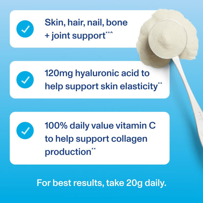 Vital Proteins Collagen Peptides Powder Advanced with Hyaluronic Acid & Vitamin C, 20oz Collagen Protein, Unflavored, 27 Servings - Maple Wellness Supplements