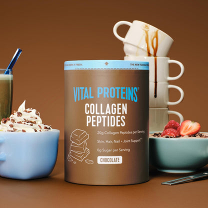 Vital Proteins Collagen Peptides Powder - Chocolate Powder for Hair, Nail, Skin, Bone & Joint Health, 13.5oz - Maple Wellness Supplements