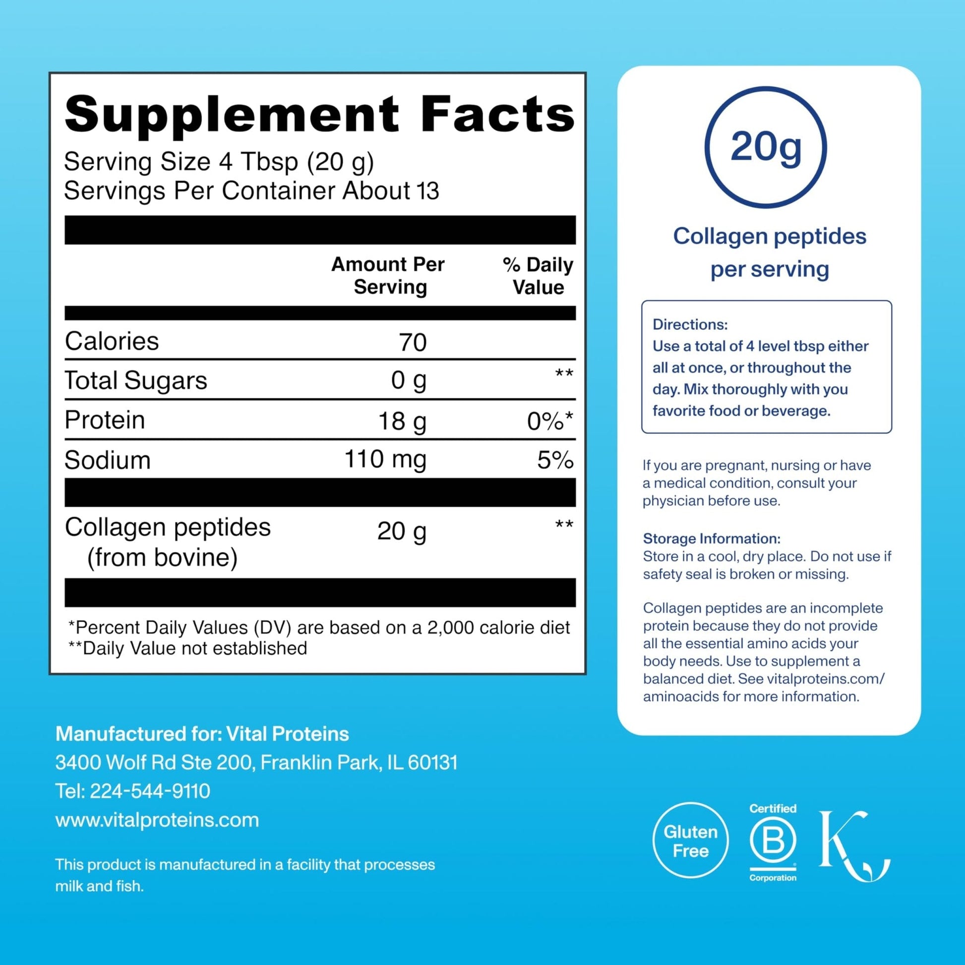 Vital Proteins Collagen Peptides Powder - Supports Hair, Nail, Skin, Bone & Joint Health, Unflavored, Collagen Protein 9.33 OZ - Maple Wellness Supplements