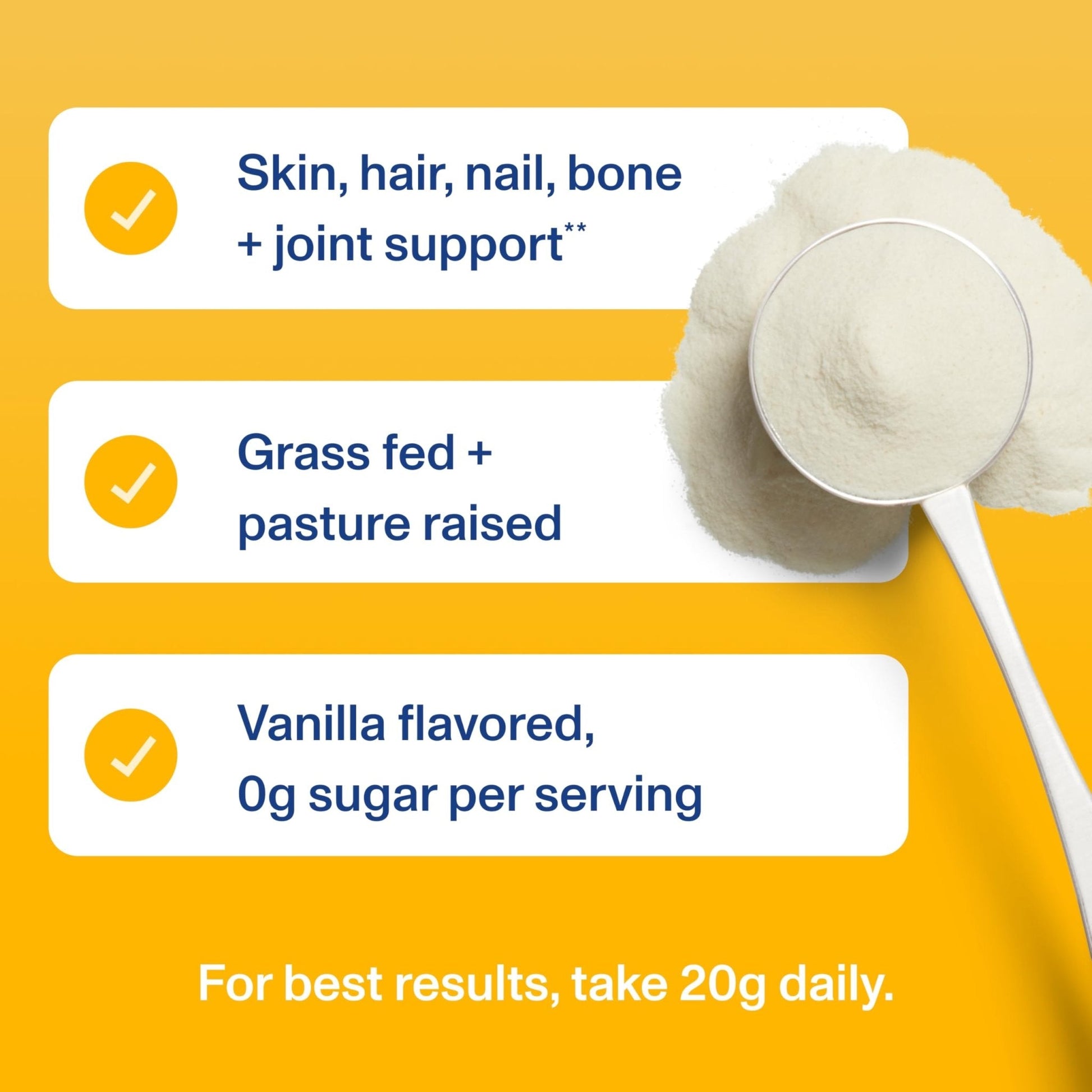 Vital Proteins Collagen Peptides Powder Vanilla - Supports Hair, Skin, Nails, Bones, Joints, Powder for Women - Maple Wellness Supplements