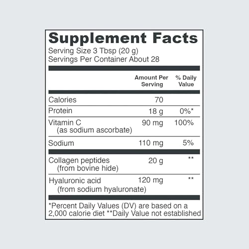 Vital Proteins Collagen Peptides Powder with Hyaluronic Acid and Vitamin C, Unflavored - Maple Wellness Supplements