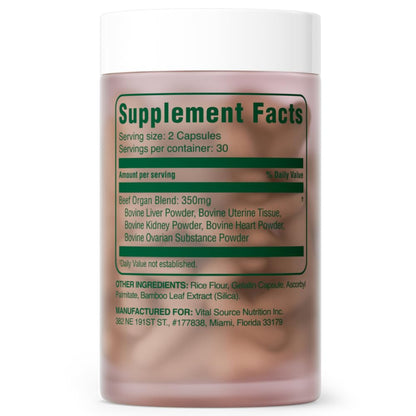 Vital Source Nutrition - BiFi Capsules - Premium Primal Organ Blend - Supports Hormone Health, Energy, Stamina & Clarity - Daily Vitality - Ancestral Supplements for Women - No Artificial Ingredients - Maple Wellness Supplements