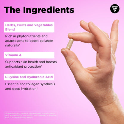 Vital Vitamins Vegan Collagen Booster - with Silica and Hyaluronic Acid - Plant-Based Collagen Supplements - Maple Wellness Supplements