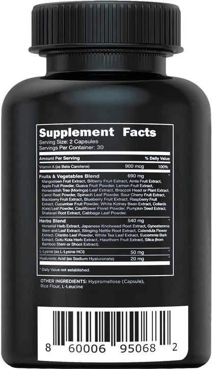 Vital Vitamins Vegan Collagen Booster - with Silica and Hyaluronic Acid - Plant-Based Collagen Supplements - Maple Wellness Supplements