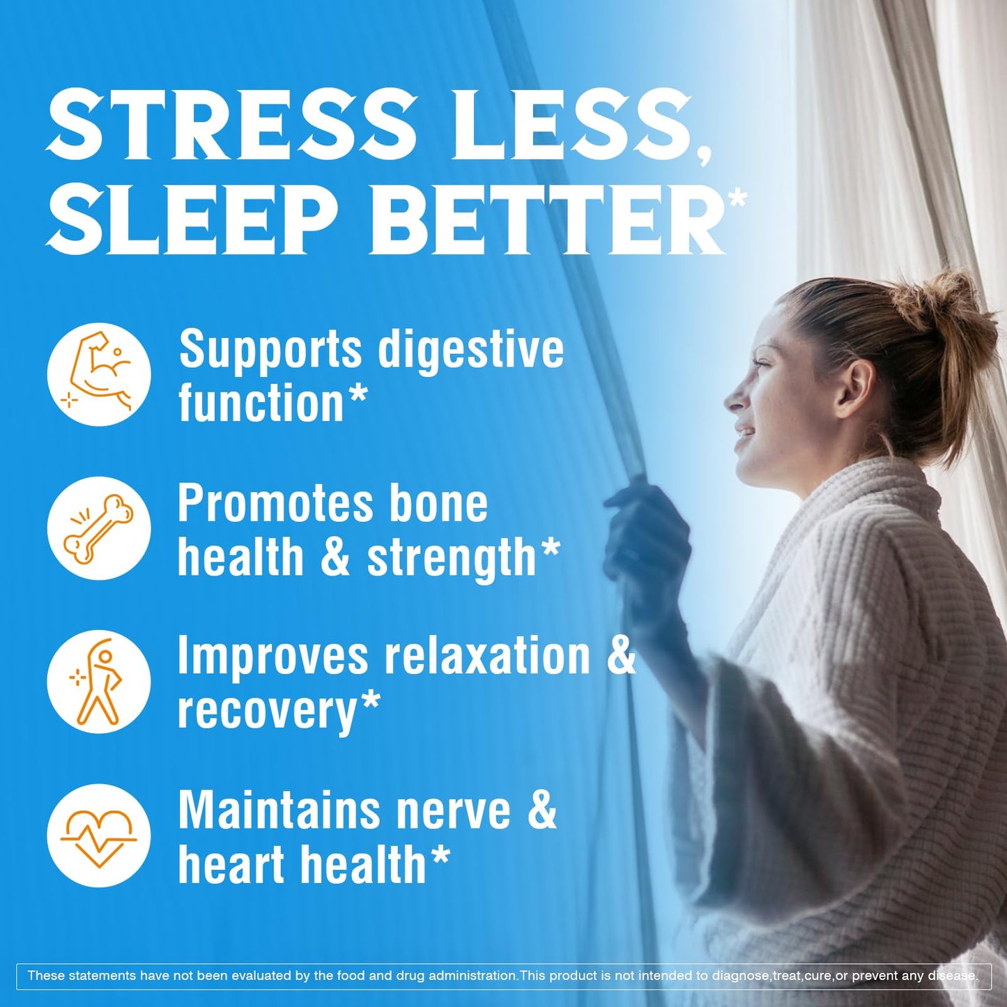Vitalibre 6 in 1 Magnesium Complex for Women Men, 260mg Elemental Magnesium | Max Absorption | Chelated Magnesium Supplement for Bone, Relaxation & Nerves Support | Non-GMO, 120 Vegan Capsules - Maple Wellness Supplements