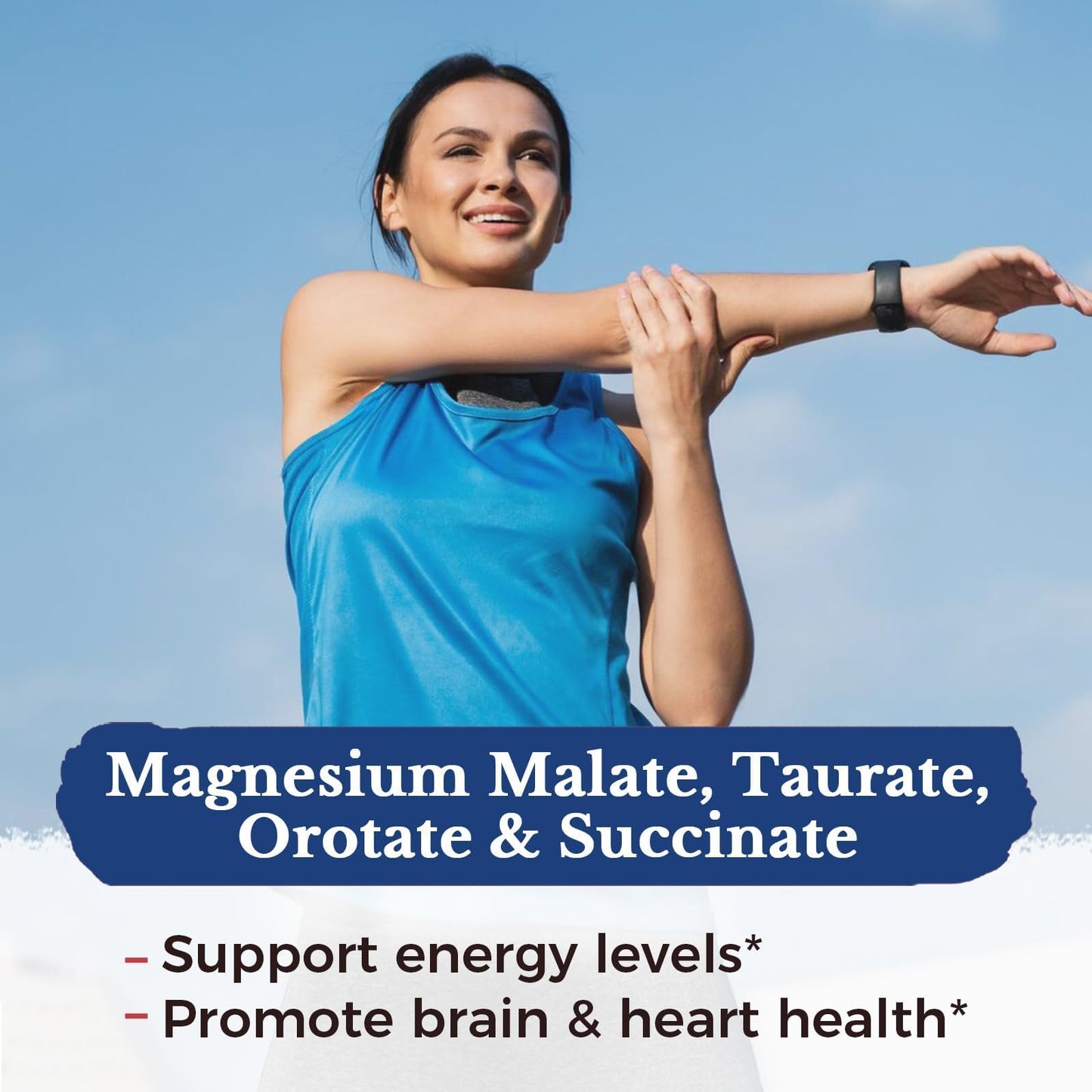Vitalitown 10 in 1 Magnesium Complex Supplement - 400mg Elemental Magnesium Chelated with Glycinate, Citrate, Malate, Taurate & More - for Sleep Heart Energy - Non-GMO, Vegan, 90 Caps - Maple Wellness Supplements