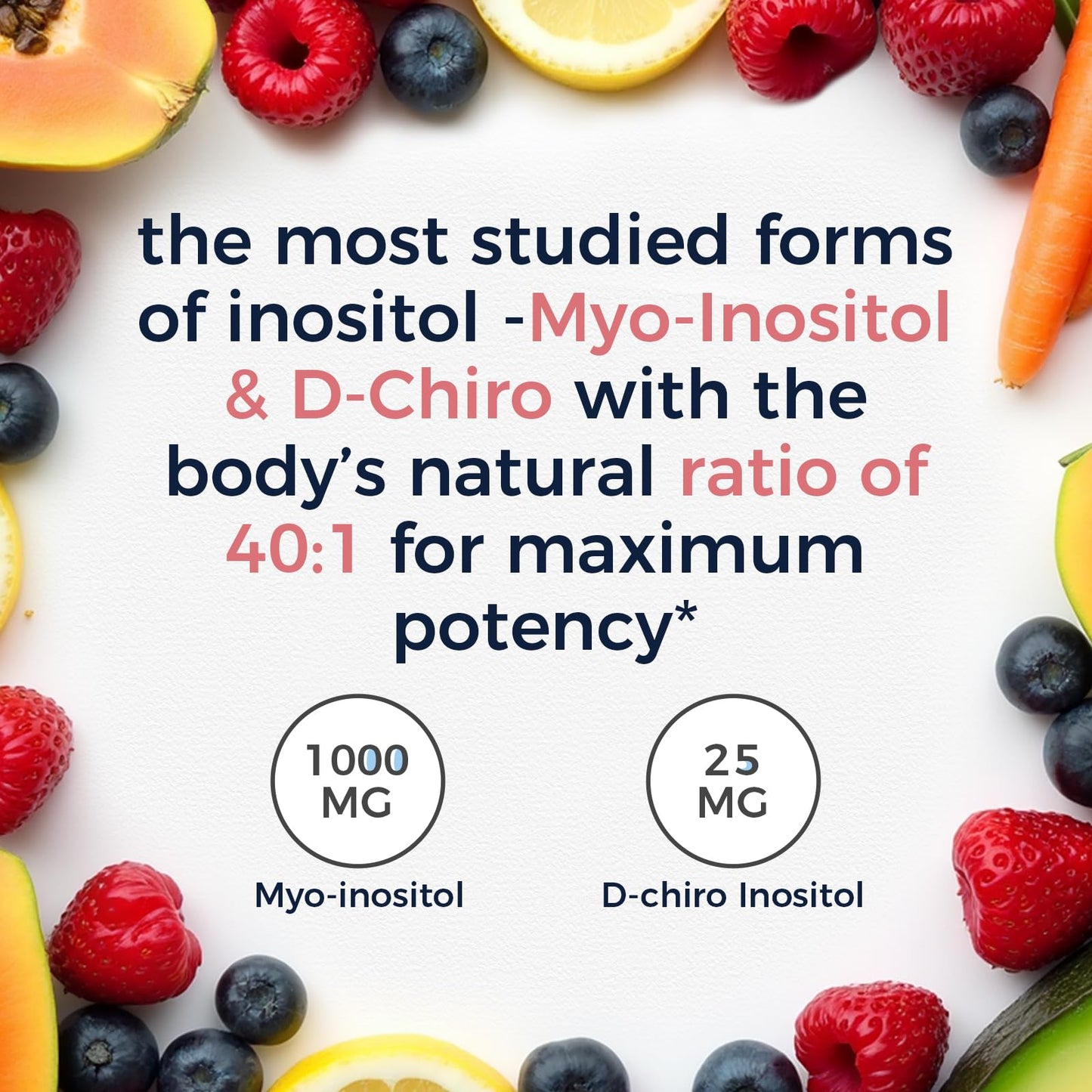 Vitalitown Inositol Supplement for Women, Myo-Inositol & D-Chiro Inositol, Ideal 40:1 Ratio, Hormone Balance & Healthy Ovarian Support for Women, Vitamin B8, Vegan, 60 Capsules, No Gluten - Maple Wellness Supplements