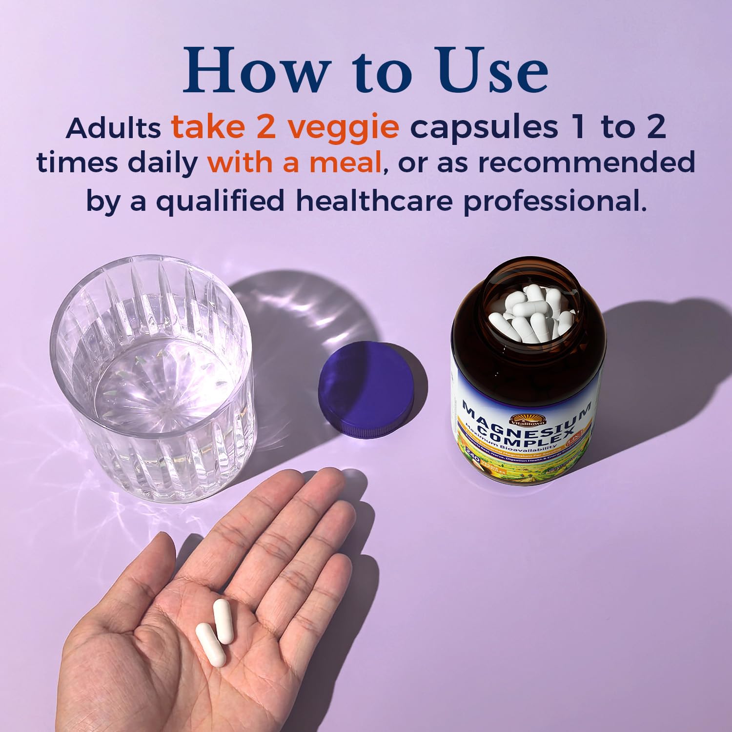 Vitalitown Magnesium Complex | Chelated Easily Absorbed Magnesium Glycinate Citrate Malate | Buffered | 210mg Elemental Mag | Sleep, Nerve, Digestion, Energy | Non-GMO 240 Veg Caps - Maple Wellness Supplements