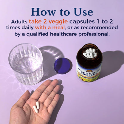 Vitalitown Magnesium Complex | Chelated Easily Absorbed Magnesium Glycinate Citrate Malate | Buffered | 210mg Elemental Mag | Sleep, Nerve, Digestion, Energy | Non-GMO 240 Veg Caps - Maple Wellness Supplements