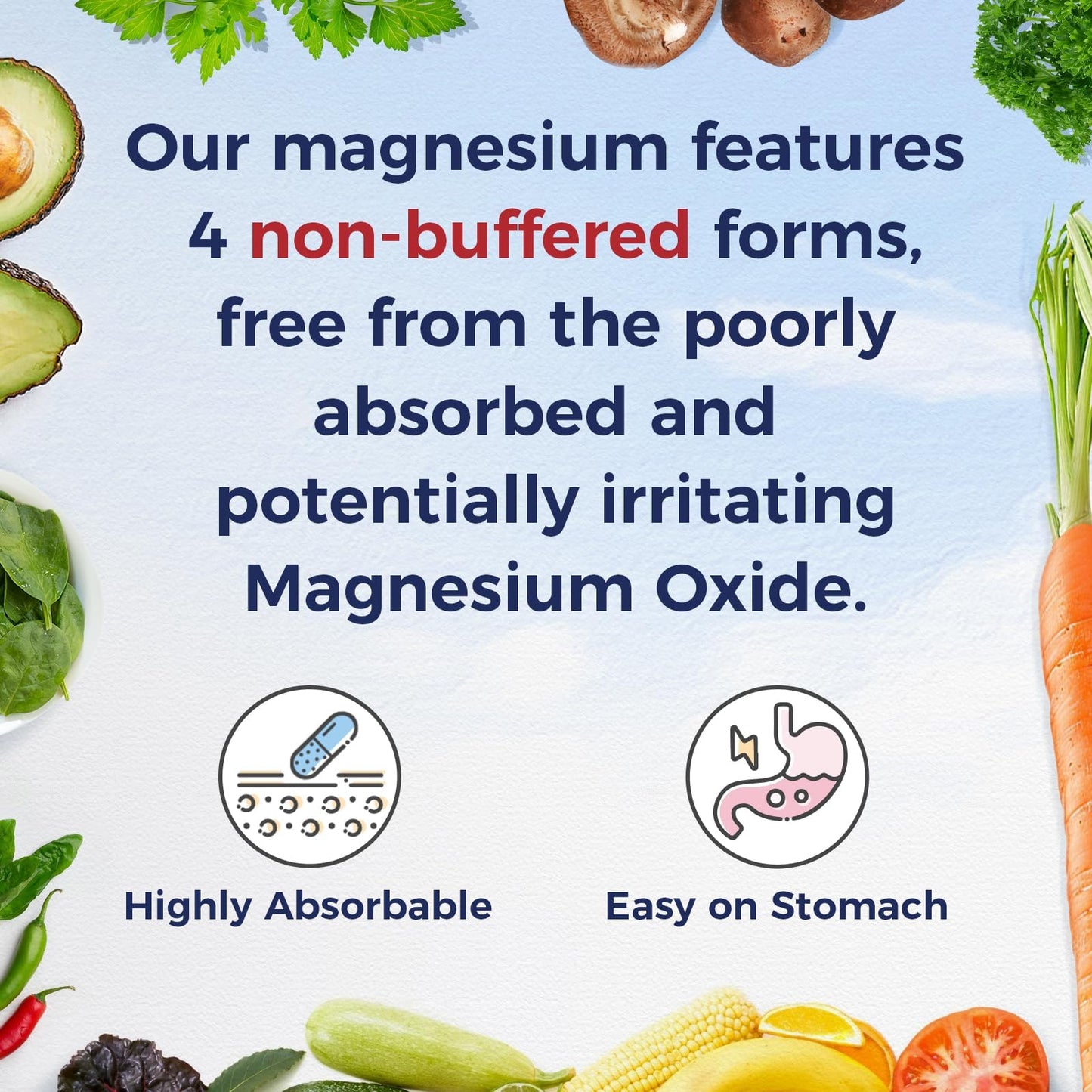 Vitalitown Magnesium Complex Supplement 500mg - NSF Certified Magnesium Glycinate, Malate, Taurate & Citrate - Chelated High Absorption & Gentle on Stomach - Vegan Non-GMO 120 Capsules - Maple Wellness Supplements