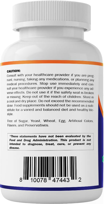 Vitamatic Alpha Lipoic Acid (ALA) 600mg Per Serving - 240 Vegetable Capsules - 120 Servings - Non-GMO & Gluten Free - Maple Wellness Supplements