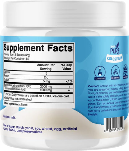 Vitamatic Bovine Colostrum Powder - 50% Highest IgG - Supplement for Gut Health - Maple Wellness Supplements