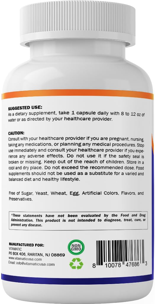 Vitamatic Cortisol Health Support - 90 Veggie Capsules - Made with Adaptogenic Blend with Ashwagandha, Rhodiola, Magnolia, L-Theanine, Phosphatidylserine - Maple Wellness Supplements