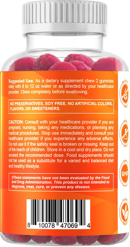 Vitamatic Magnesium Gummies 600mg per Serving – 60 Vegan Count for Relaxation, Muscle, Bone, and Energy Support - Maple Wellness Supplements