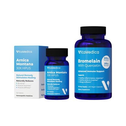 VitaMedica | Arnica Montana 30X and Bromelain with Quercetin Bundle | Arnica Montana | Bromelain | Quercetin | Recovery Bundle | Plant Based | Made in USA - Maple Wellness Supplements