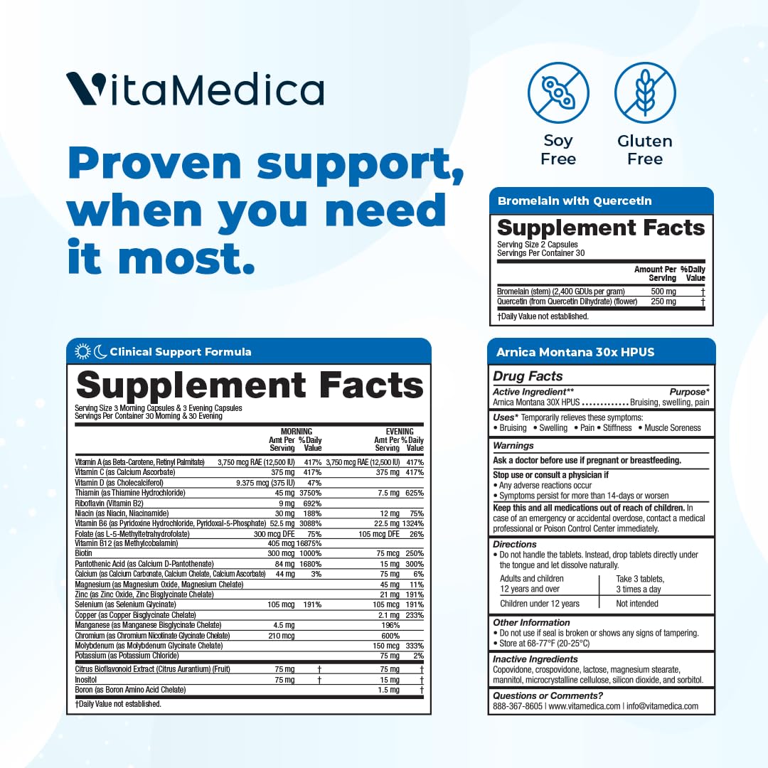 VitaMedica | Arnica Montana 30X + Bromelain with Quercetin + Clinical Support Formula Bundle - Maple Wellness Supplements