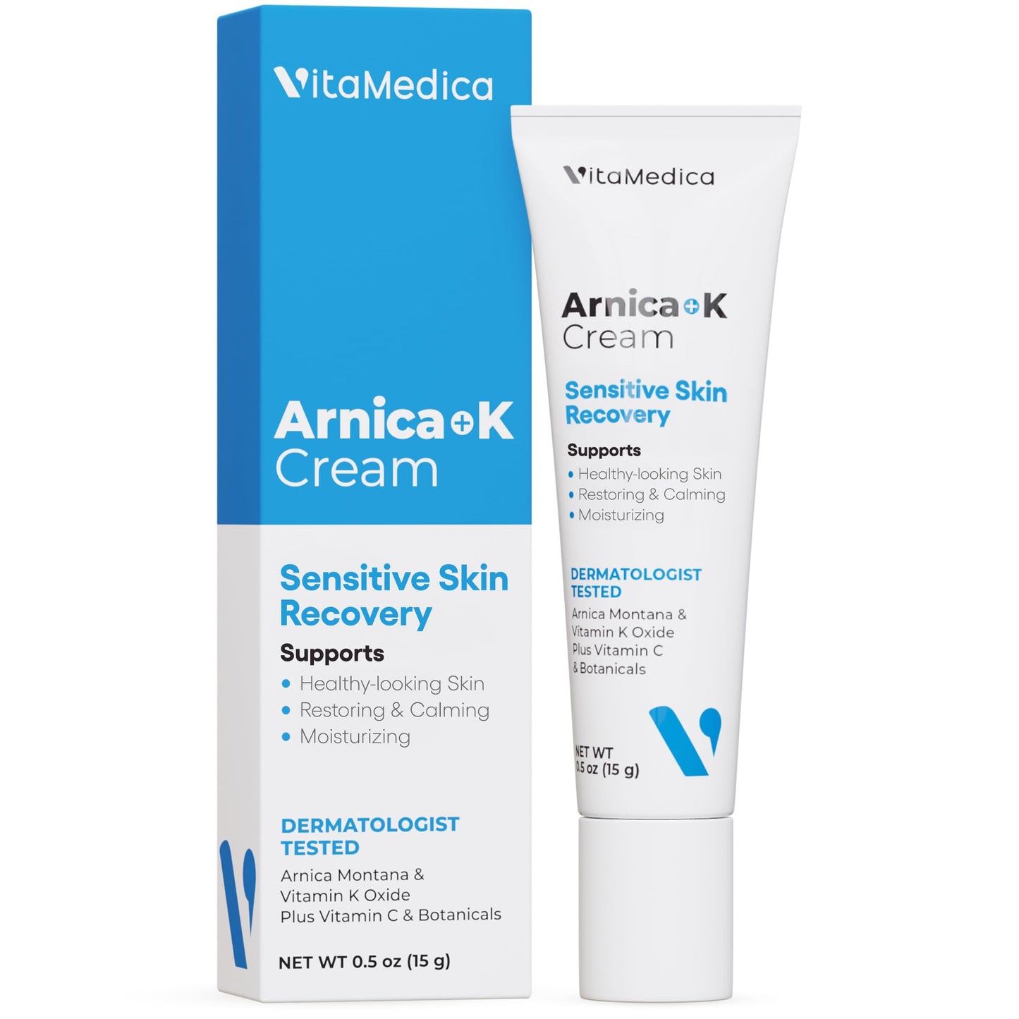 VitaMedica Arnica + Vitamin K Bruise Recovery Cream for Face & Under-Eye, Sensitive-Skin Formula, Post-Procedure Support, 0.5 oz - Maple Wellness Supplements