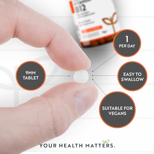 Vitamin B12 1000mcg - 365 High Strength Vegan Tablets (1 Year Supply) - Max Strength - Maple Wellness Supplements