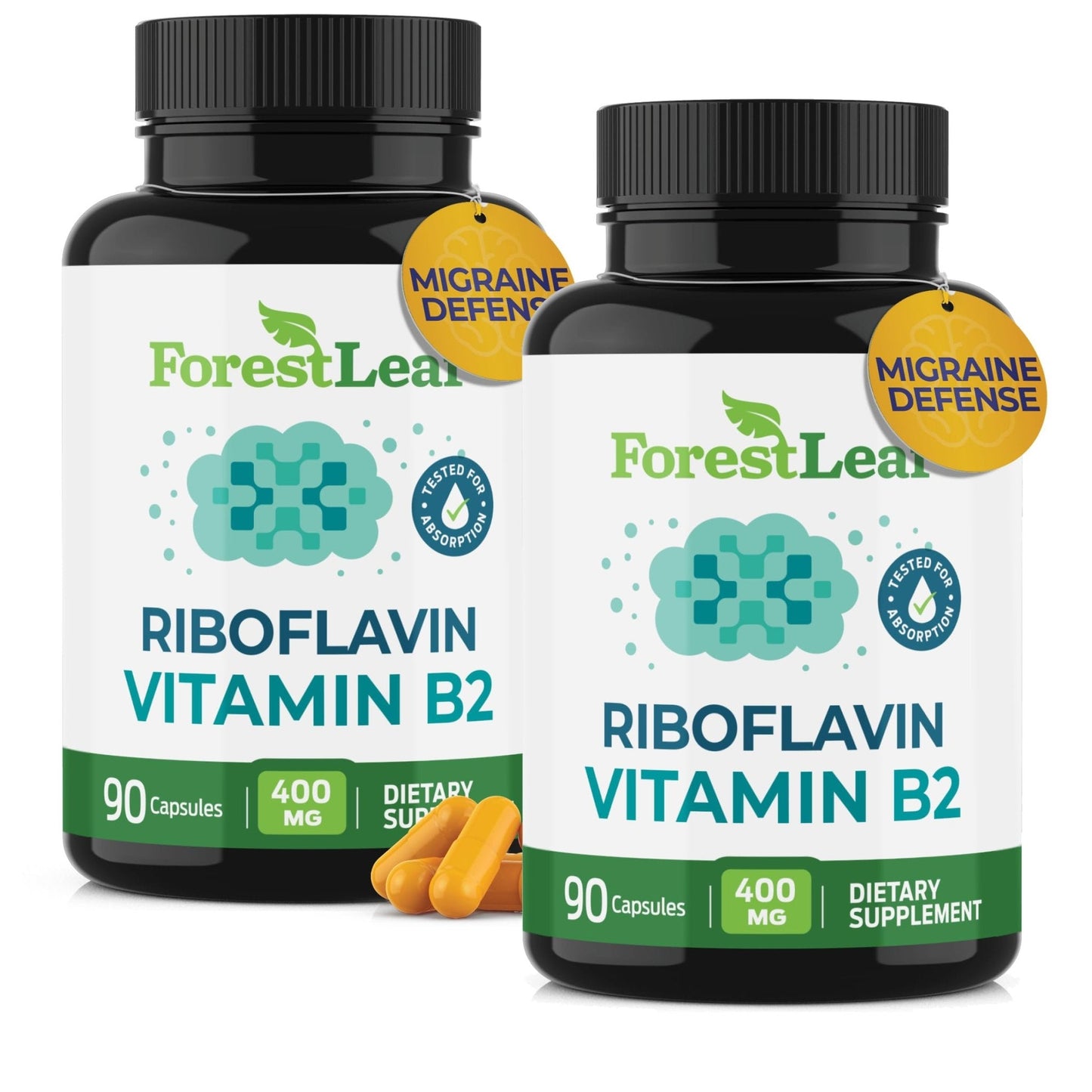 Vitamin B2 Riboflavin 400mg - Energy, Skin & Cellular Health Supplement - Nervous System Support - Vitamin B 2 Vit B - Non-GMO & Gluten Free - B2 Vitamin 400mg - Maple Wellness Supplements