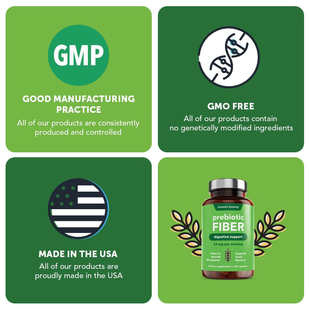 Vitamin Bounty Prebiotic Capsules - PreforPro® Prebiotics Supplement for Women & Men Digestive Health & Advanced Gut Health – No Fiber, No Bloating - Maple Wellness Supplements