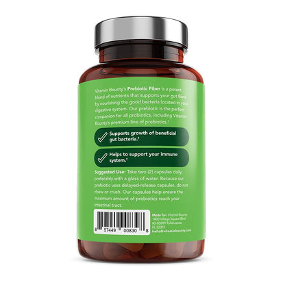 Vitamin Bounty Prebiotic Capsules - PreforPro® Prebiotics Supplement for Women & Men Digestive Health & Advanced Gut Health – No Fiber, No Bloating - Maple Wellness Supplements