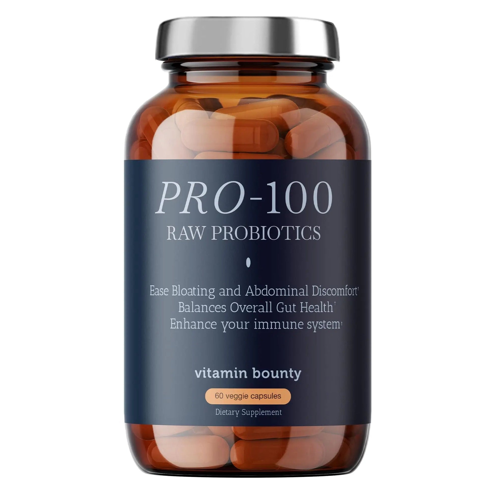 Vitamin Bounty Pro-100 Probiotic 100 Billion CFU - 13 Strains for Digestive Health & Immune Support - High Potency Probiotics for Women & Men - Delayed Release Capsules for Gut Health - 60 Count - Maple Wellness Supplements