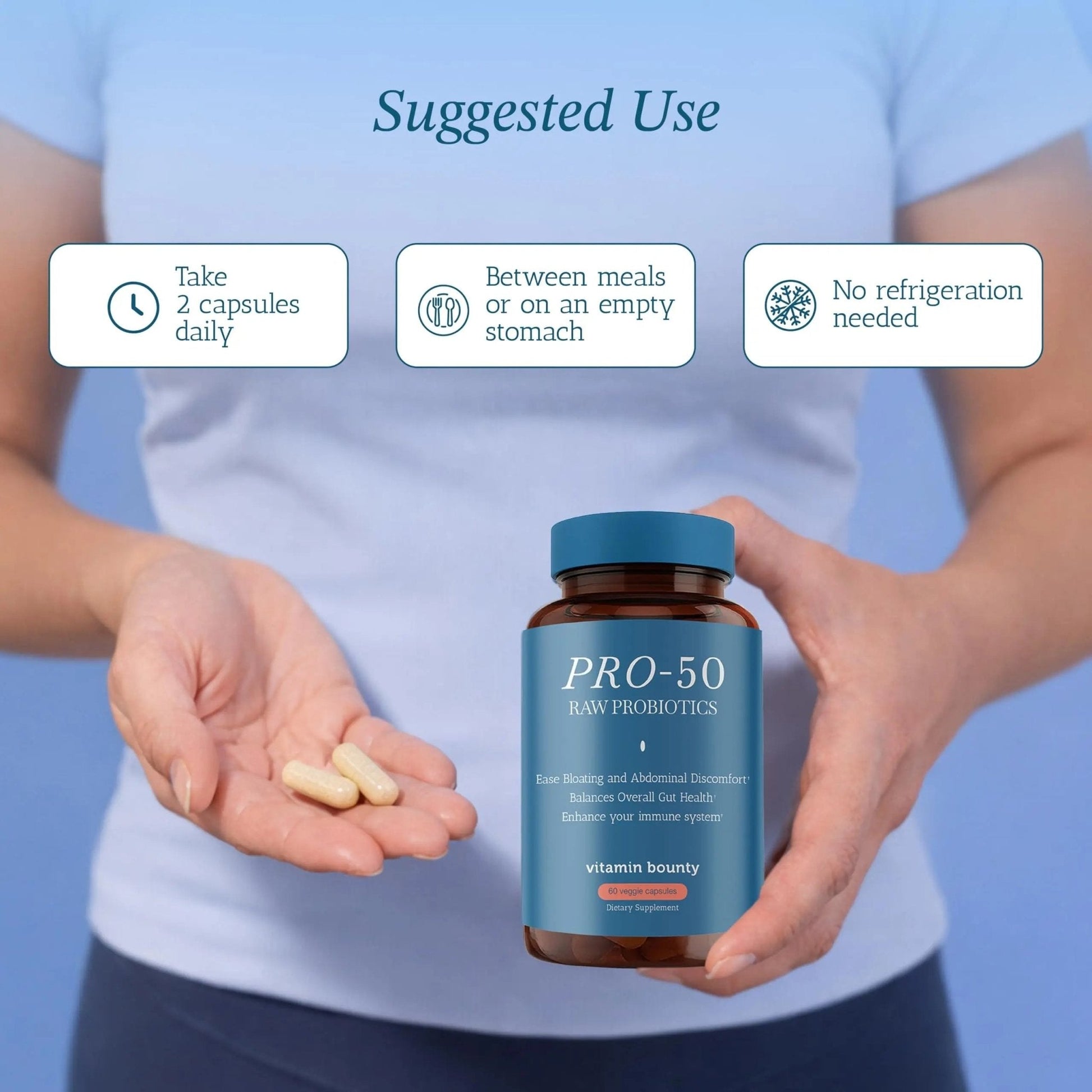 Vitamin Bounty Pro-50 Probiotics 50 Billion CFU for Women & Men - 13 Multi Strain Probiotic + Prebiotic - Digestive Health Supplements for Gut Health Support - Delayed Release Capsules for Men & Women - Maple Wellness Supplements