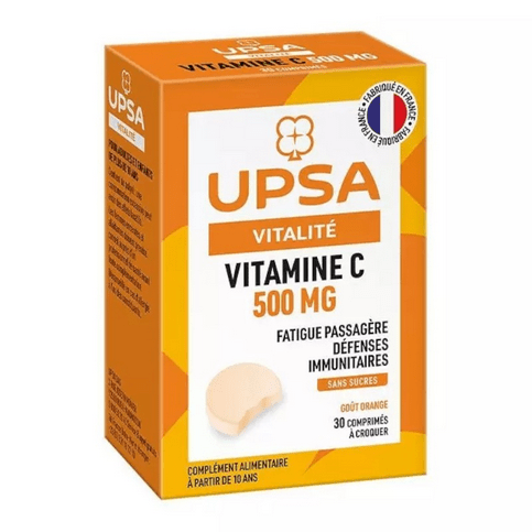 Vitamin C 500mg - 30 chewable tablets - UPSA - Maple Wellness Supplements