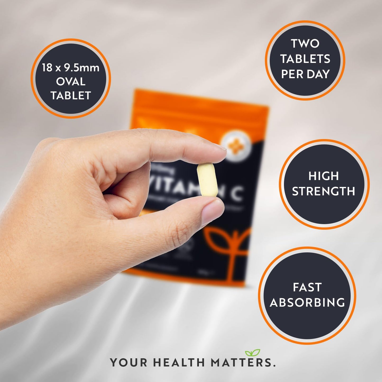 Vitamin C Tablets 1100mg – 180 Premium Vegan and Vegetarian Tablets – 3 Month Supply - Maple Wellness Supplements