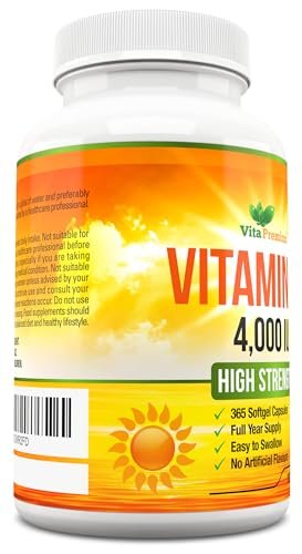 Vitamin D 4,000 IU Softgels, Maximum Strength Vitamin D3 Supplement, 365 Easy to Swallo - Maple Wellness Supplements