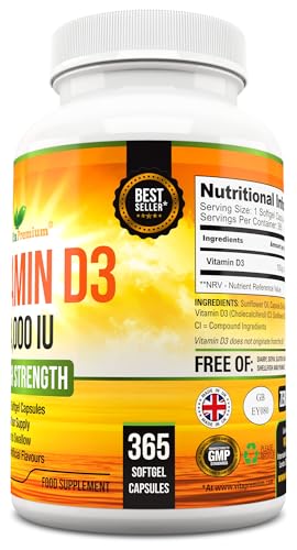 Vitamin D 4,000 IU Softgels, Maximum Strength Vitamin D3 Supplement, 365 Easy to Swallo - Maple Wellness Supplements