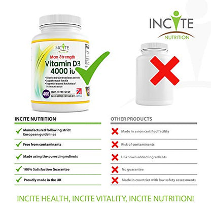 Vitamin D3 4000 iu - Vitamin D Tablets - 1 Year Supply Tablets - Vegetarian - Vitamin D - Maple Wellness Supplements