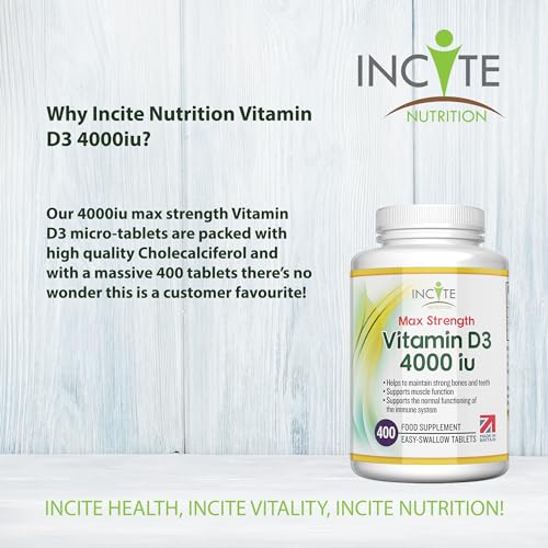 Vitamin D3 4000 iu - Vitamin D Tablets - 1 Year Supply Tablets - Vegetarian - Vitamin D - Maple Wellness Supplements
