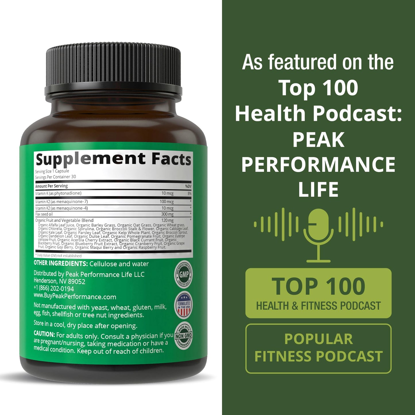 Vitamin K with Whole Food Blend of 25+ Vegetables and Fruits for Max Absorption. Vegan Capsules Supplement. Vitamins K1, K-2 MK4 + K2 Natto MK7. Alternative to Drops, Gummies. VIT K with K 2 and MK-7 - Maple Wellness Supplements