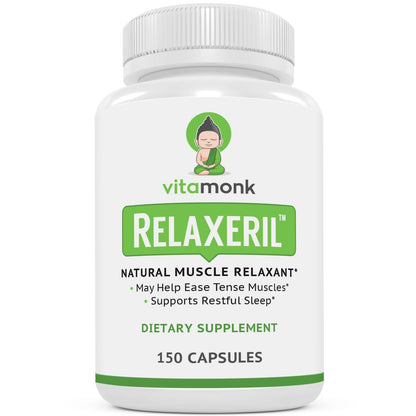VitaMonk Relaxeril™ All-Natural Muscle Relaxer - Muscle Relaxer Supplement - Complete Muscle Relaxing Formula - Maple Wellness Supplements