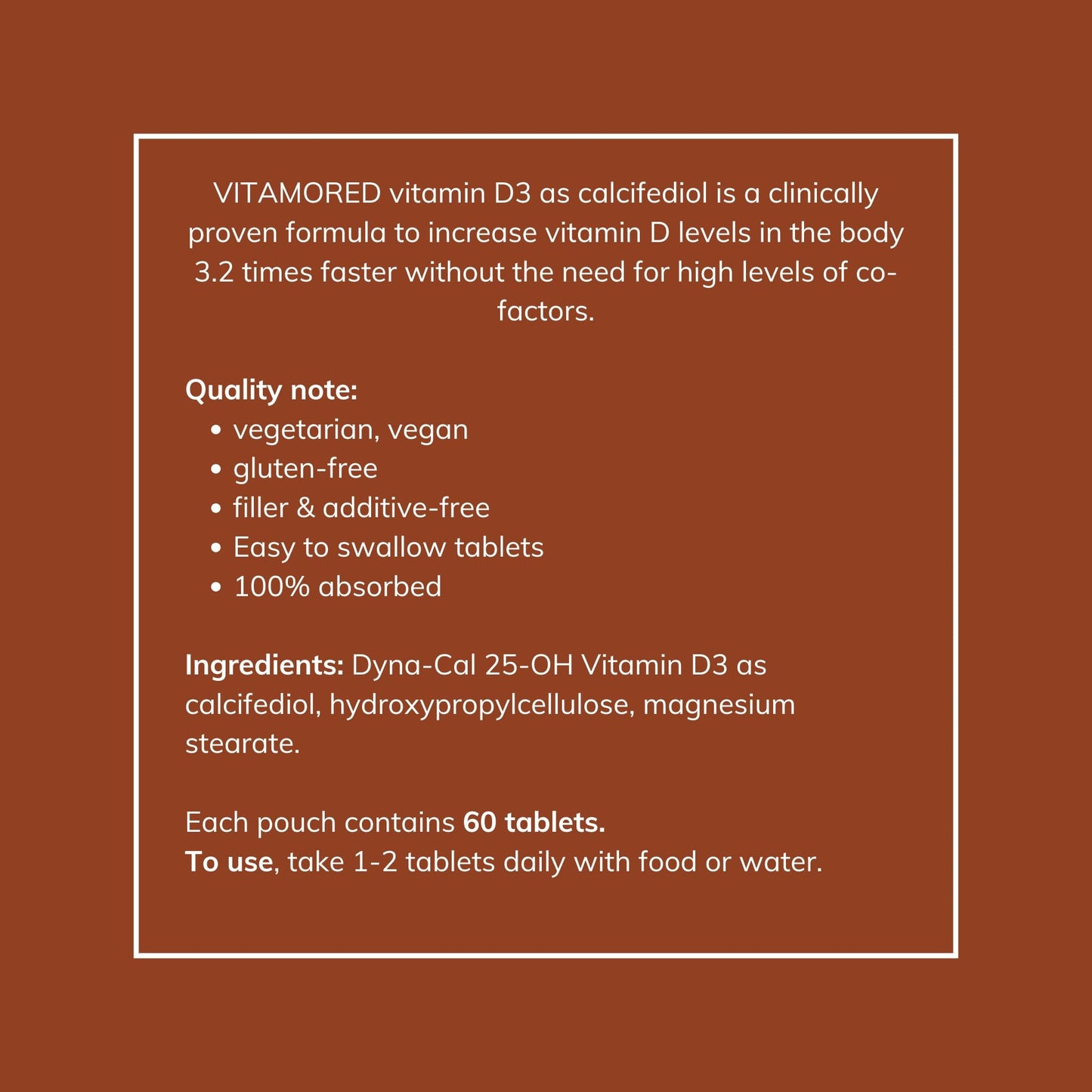 VitamoreD Vitamin D Calcifediol 10 mcg | Easy Swallow Tablets | Two-A-Day | 30 Day Supply | 60 Tablets - Maple Wellness Supplements