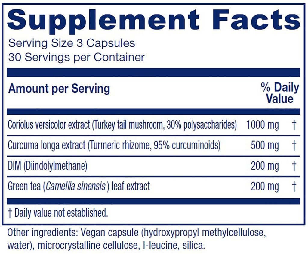 Vitanica CCDG Blend, Immune Support, DIM Supplement 200mg, Turkey Tail Mushroom, Turmeric, Green Tea, Vegan, 90 Capsules - Maple Wellness Supplements