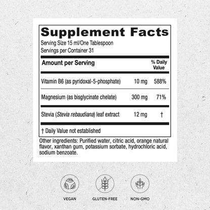Vitanica Magnesium Tonic, Liquid Magnesium Bisglycinate Chelate 300 mg with Vitamin B6, Dr Formulated Supplement, Orange Flavor, Vegan, Gluten Free and Non-GMO,16 fl oz - Maple Wellness Supplements