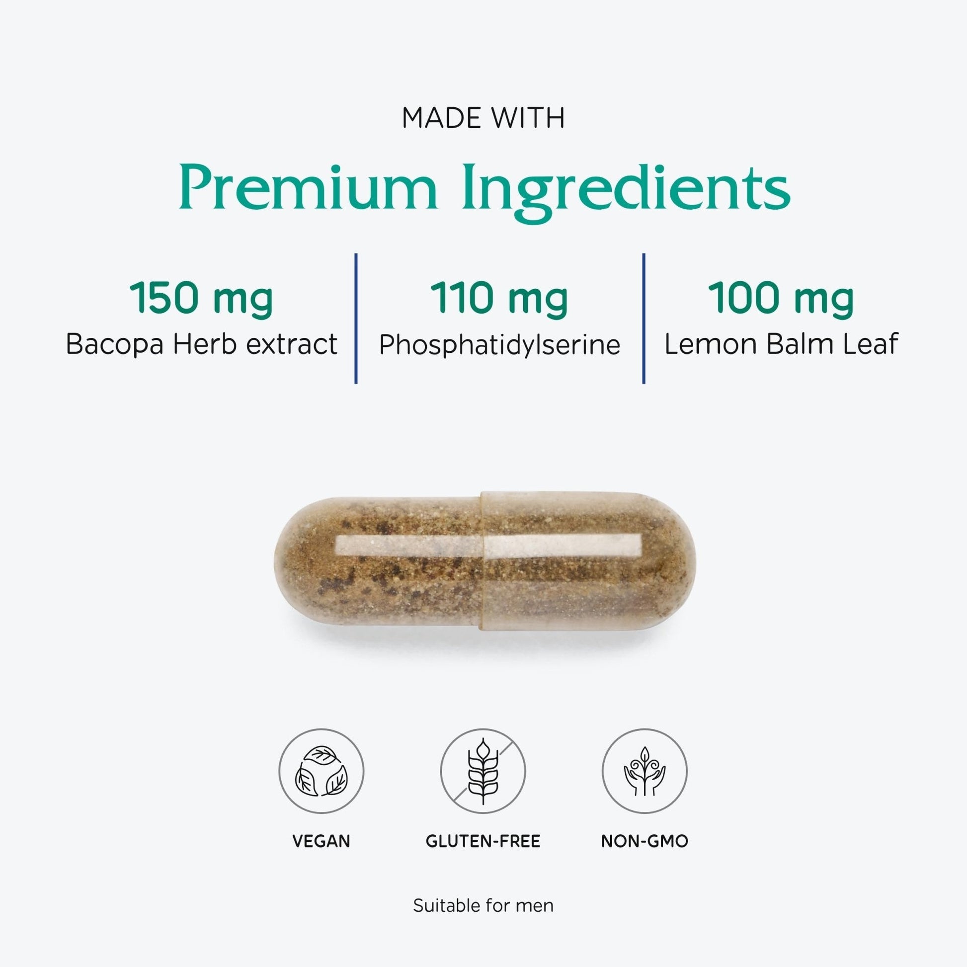 Vitanica MindBlend, Brain Support, Vegan, 60 Capsules - Maple Wellness Supplements