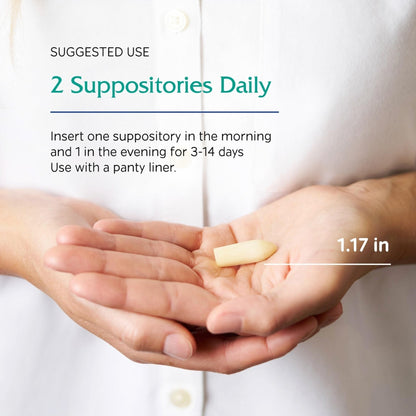 Vitanica Yeast Arrest, Homeopathic Vaginal Suppositories, for Yeast Infection Symptoms, Relieves Burning, Itching & Discharge, with Boric Acid, Tea Tree Oil & Probiotics, Vegan (Pro Logo, 14ct) - Maple Wellness Supplements