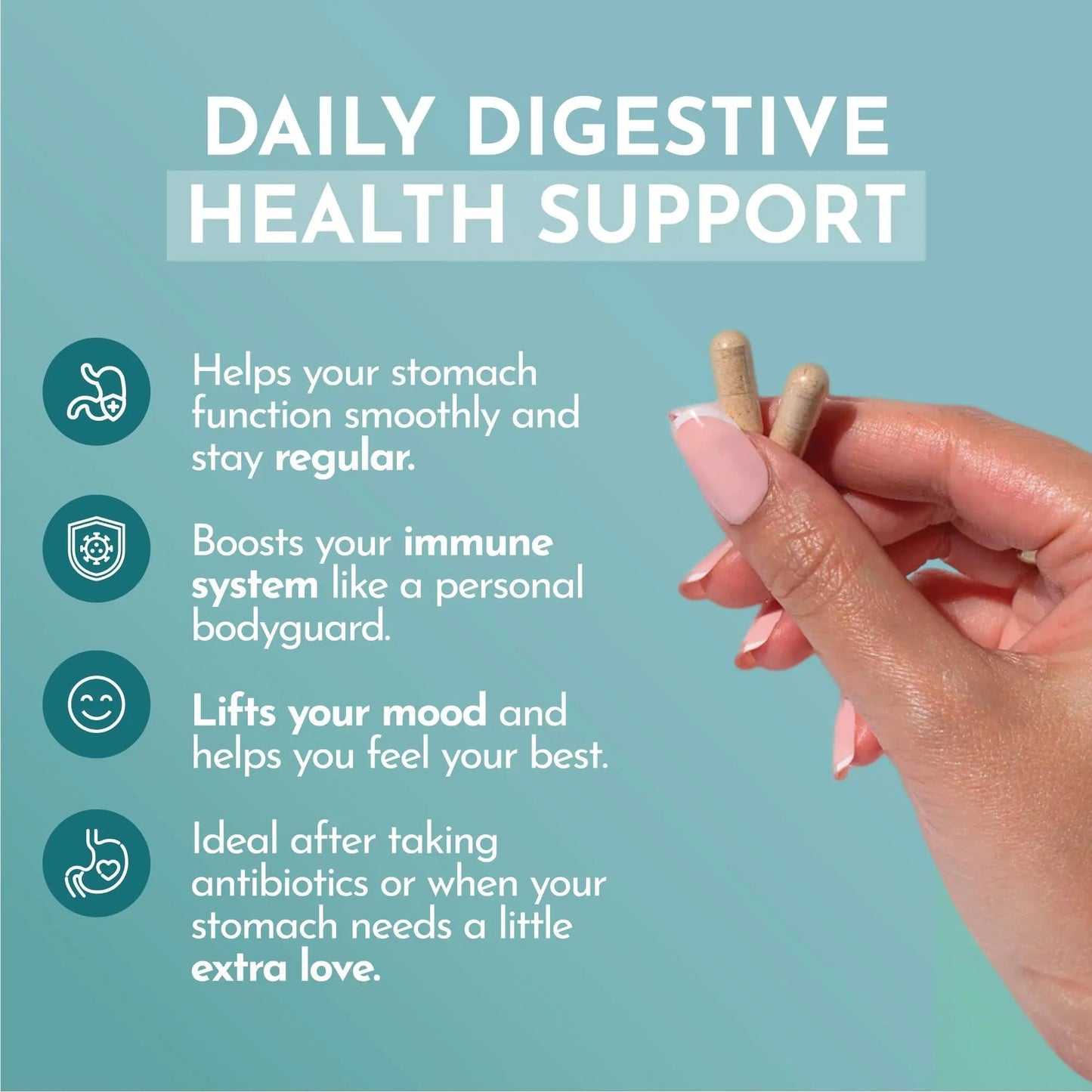 VITASEI Happy Flora, Probiotic Supplement 170 Billion CFU for a Healthy Gut Health with enzymes for Digestion, probiotics for Women and Men, 1 Bottle - 60 Capsules - Maple Wellness Supplements