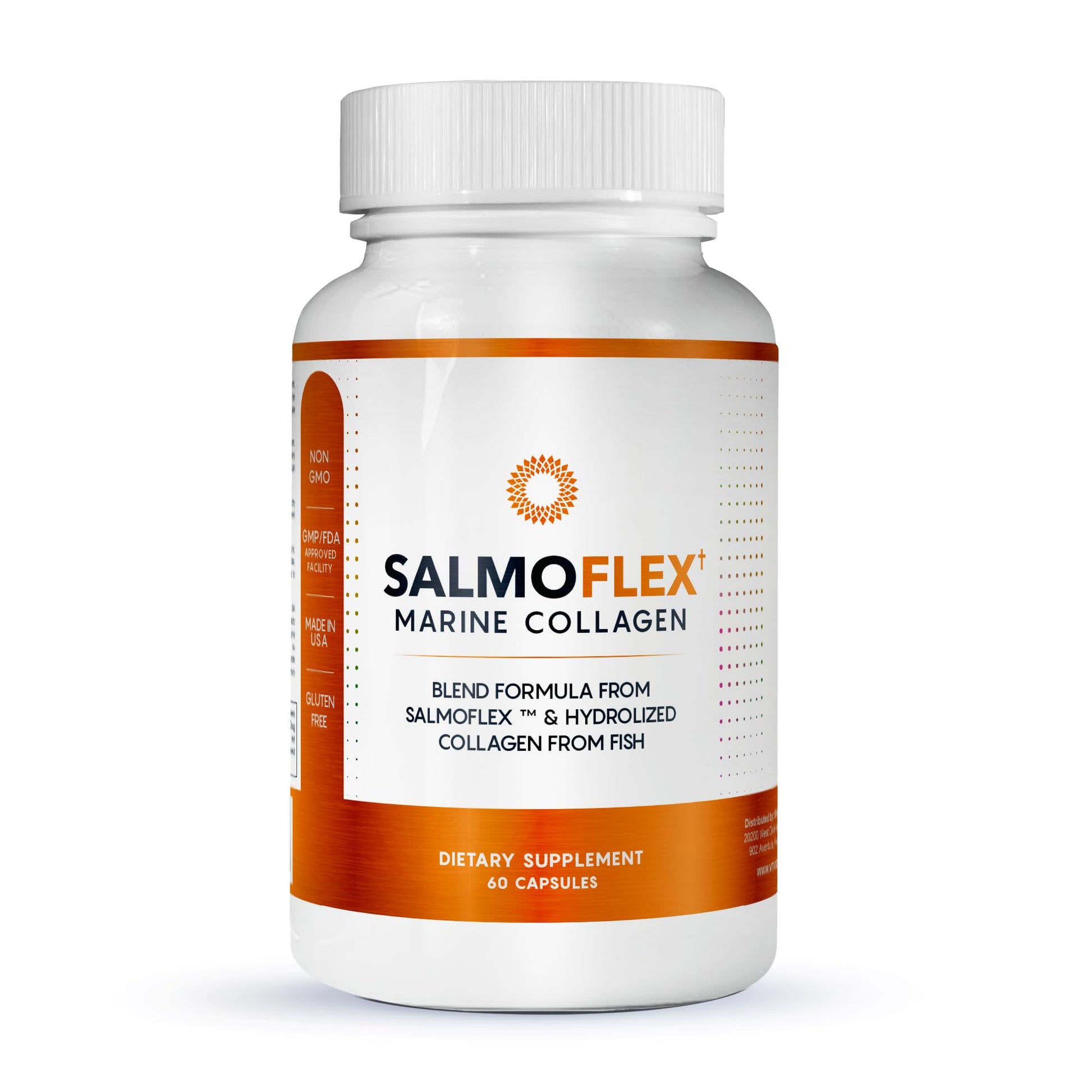 VITASEI Salmoflex Marine Collagen Peptides Pills W/Hyaluronic Acid, Vitamin C, D, E | Salmon Supplements - Hair, Skin, Nails | Multivitamin for Women & Men | Knee, Joint Relief - 60 Capsules - Maple Wellness Supplements