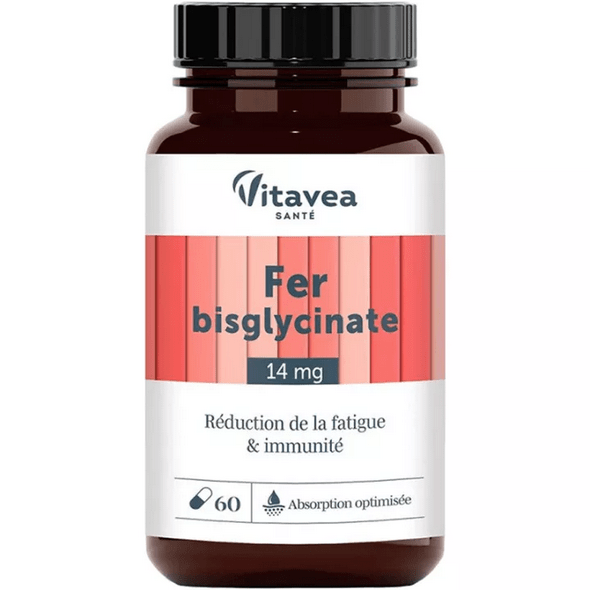 Vitavea Iron Bisglycinate 14 mg Fatigue & Immunity 60 capsules - Maple Wellness Supplements
