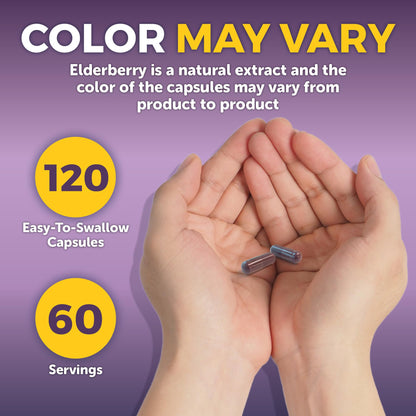 Viva Naturals Elderberry with Vitamin C and Zinc for Adults - 5 in 1 Sambucus Black Elderberry Capsules with Vitamin D3 5000 IU Immunity Supplement - Maple Wellness Supplements